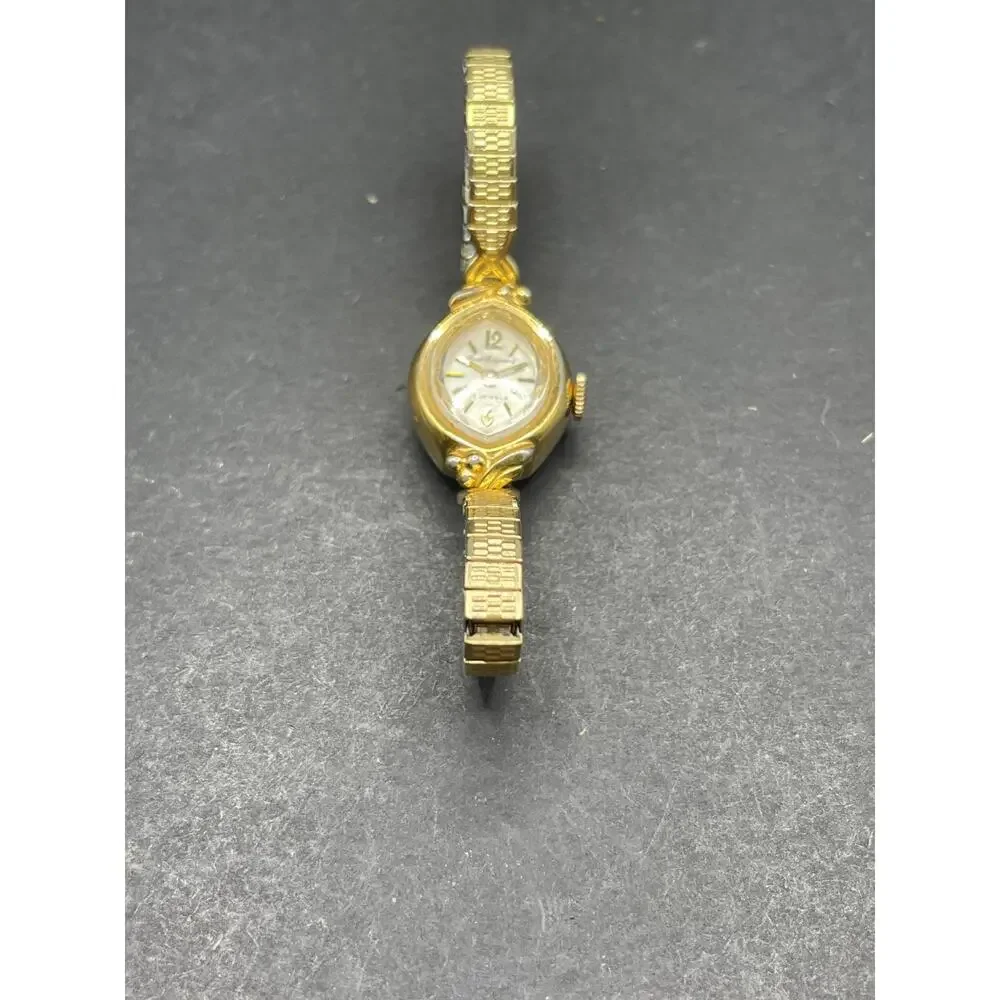 Vintage Paul Raynard 17J Womens Cocktail Watch Gold Tone Expansion Band 17mm